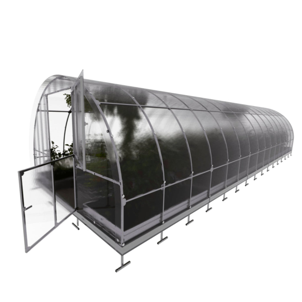 Gewächshaus KLASIKA TUBE 3 x 10m, 30 m², verzinkter Stahlrahmen, 1 Drehtür, 2  Fenster Hohlkammerplatten 6 mm