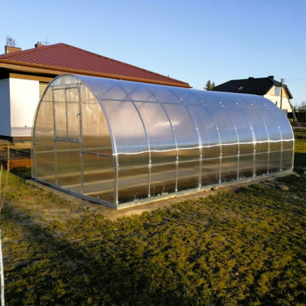 Gewächshaus KLASIKA TUBE 3 x 12m, 36 m², verzinkter Stahlrahmen, 1 Drehtür, 2  Fenster Hohlkammerplatten 6 mm