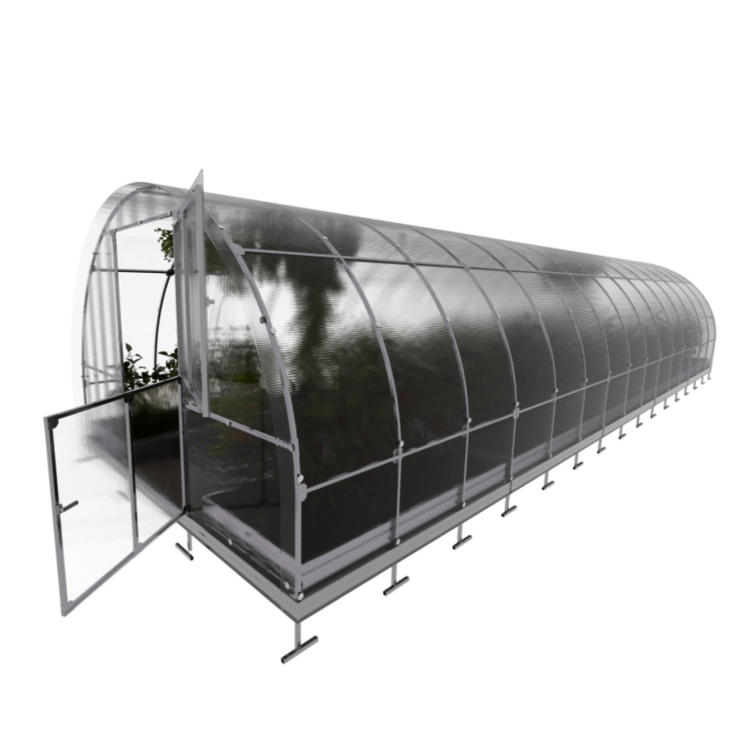 Gewächshaus KLASIKA TUBE 3 x 12m, 36 m², verzinkter Stahlrahmen, 1 Drehtür, 2  Fenster Hohlkammerplatten 6 mm
