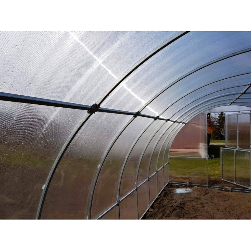 Gewächshaus KLASIKA TUBE 3 x 12m, 36 m², verzinkter Stahlrahmen, 1 Drehtür, 2  Fenster Hohlkammerplatten 4 mm