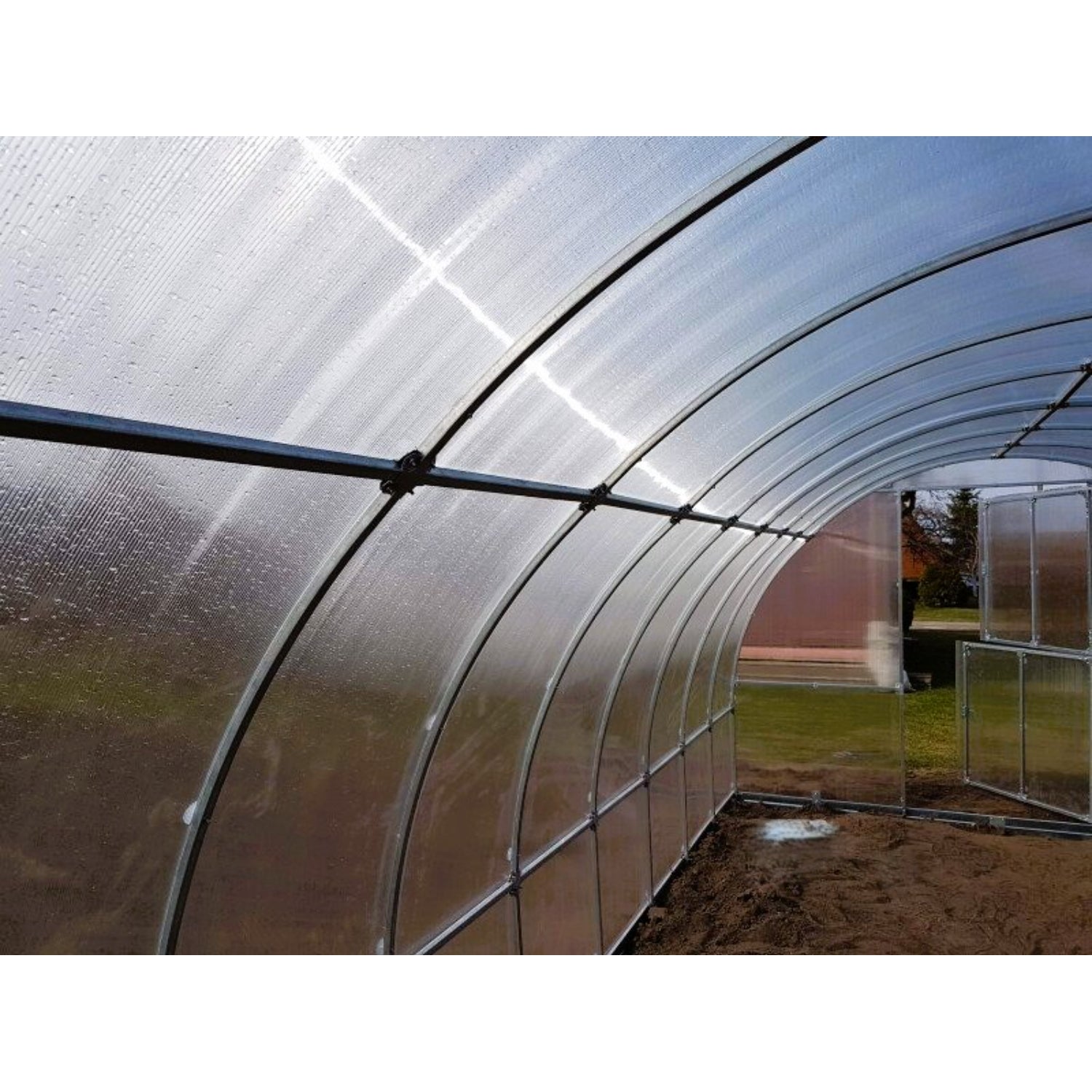 Gewächshaus KLASIKA TUBE 3 x 6m, 18 m², verzinkter Stahlrahmen, 1 Drehtür, 2  Fenster Hohlkammerplatten 6 mm