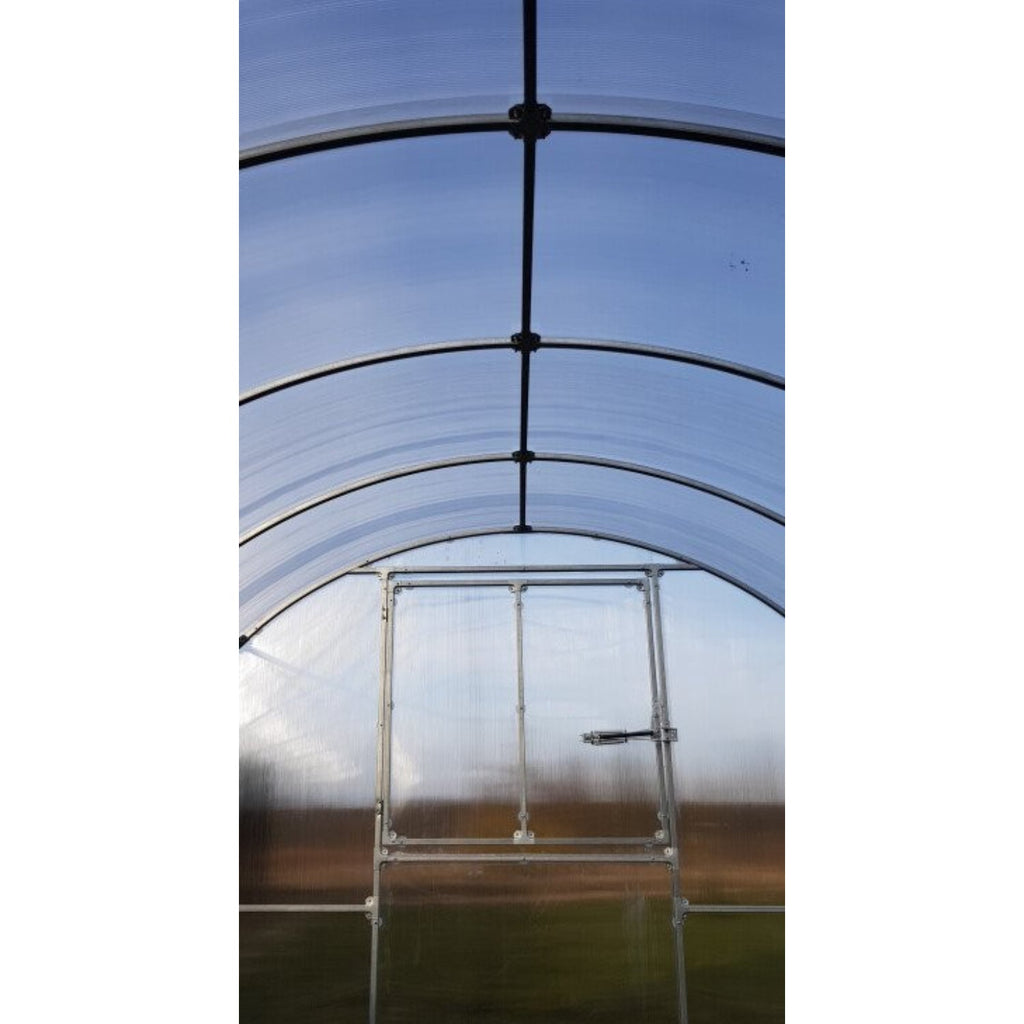 Gewächshaus KLASIKA TUBE 3 x 6m, 18 m², verzinkter Stahlrahmen, 1 Drehtür, 2  Fenster Hohlkammerplatten 4 mm
