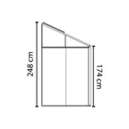 Gewächshaus LeanTo Series 160×385 cm, Seitenwände und Dach Glass