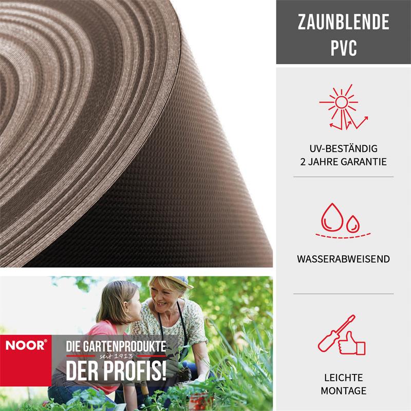 Sichtschutzstreifen PVC Zaunblende - 19 cm x 35 m - Garten-On.de