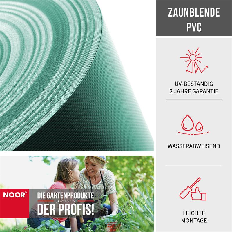Sichtschutzstreifen PVC Zaunblende - 19 cm x 35 m - Garten-On.de