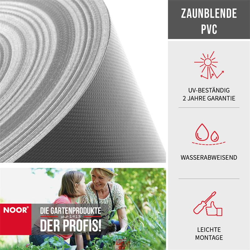 Sichtschutzstreifen PVC Zaunblende - 19 cm x 35 m - Garten-On.de