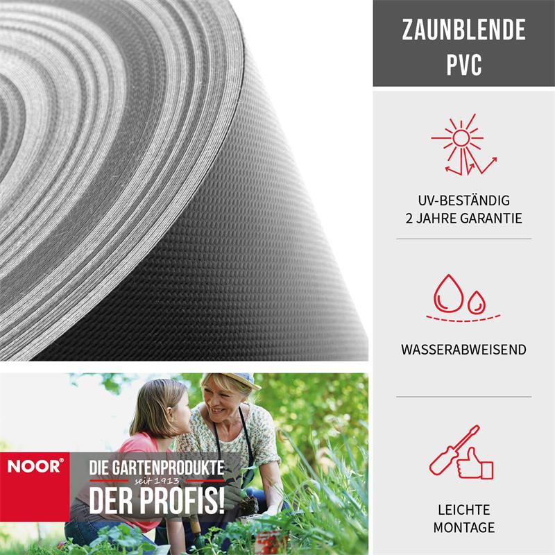 Sichtschutzstreifen PVC Zaunblende - 19 cm x 35 m - Garten-On.de