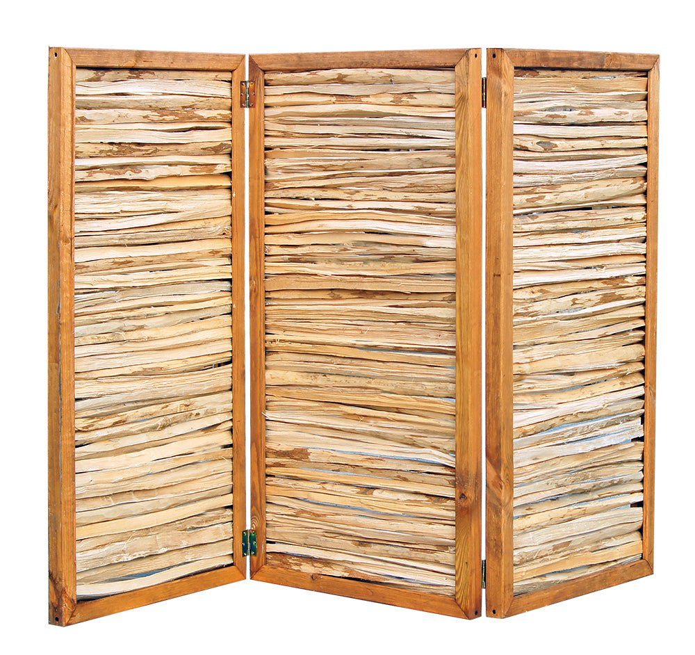 Haselnuss-Paravent 3teilig - Blickschutz aus Haselnuss - Garten-On.de