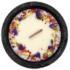 Black Edition HANDGEMACHTE Citronella BETONKERZE - Stilvolle Sojawachskerze für Ihr Zuhause. Outdoor Kerze mit Blütenverzierung und HOCHWERTIGEM Holzdocht aus dem Südschwarzwald - Garten-On.de