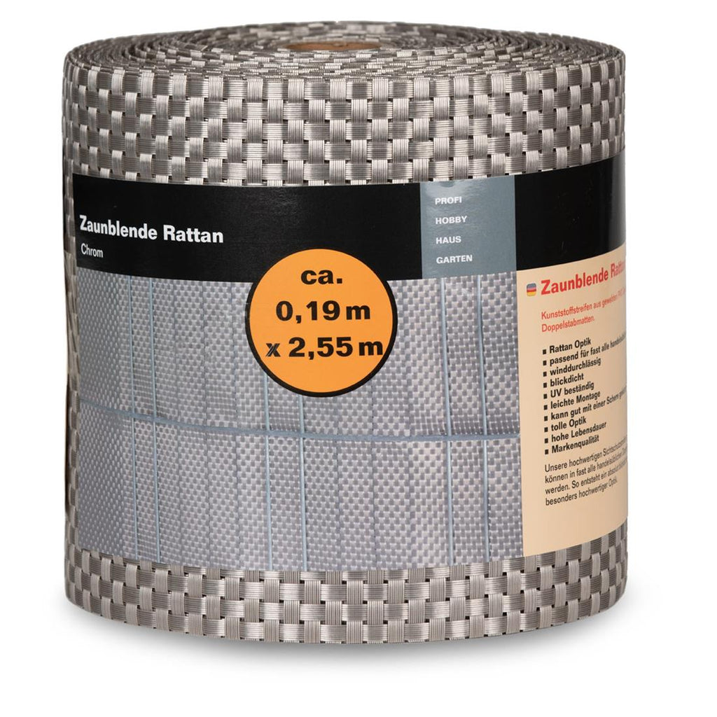 Sichtschutzstreifen Rattan - UV-stabilisiert - 0,19 x 2,55 m - Garten-On.de