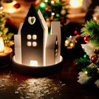 Set aus handgefertigten Aufsteckhäusern & Kerzenring – Exklusive Weihnachtsdeko - Garten-On.de