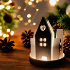 Set aus handgefertigten Aufsteckhäusern & Kerzenring – Exklusive Weihnachtsdeko - Garten-On.de
