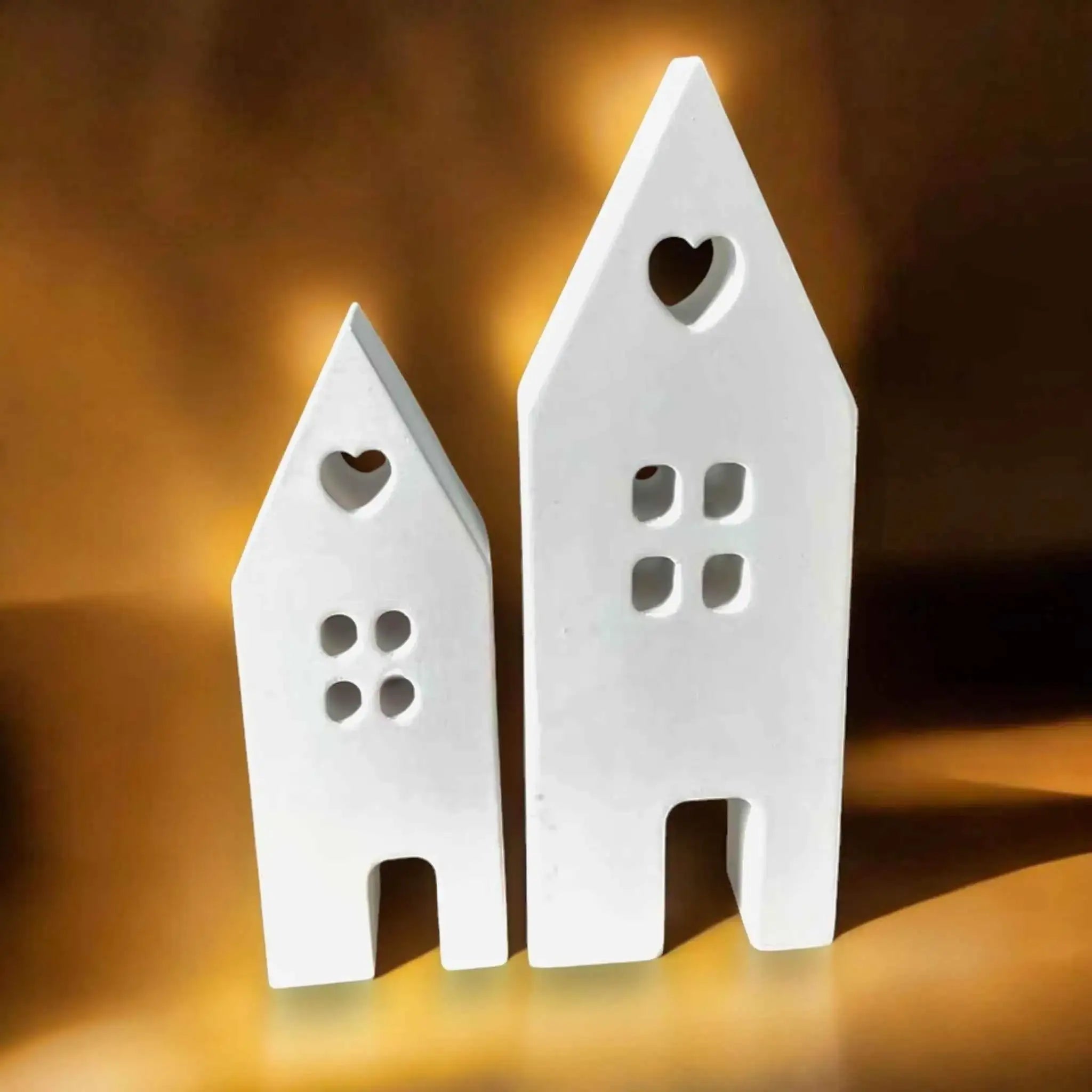 Set aus handgefertigten Aufsteckhäusern & Kerzenring – Exklusive Weihnachtsdeko - Garten-On.de