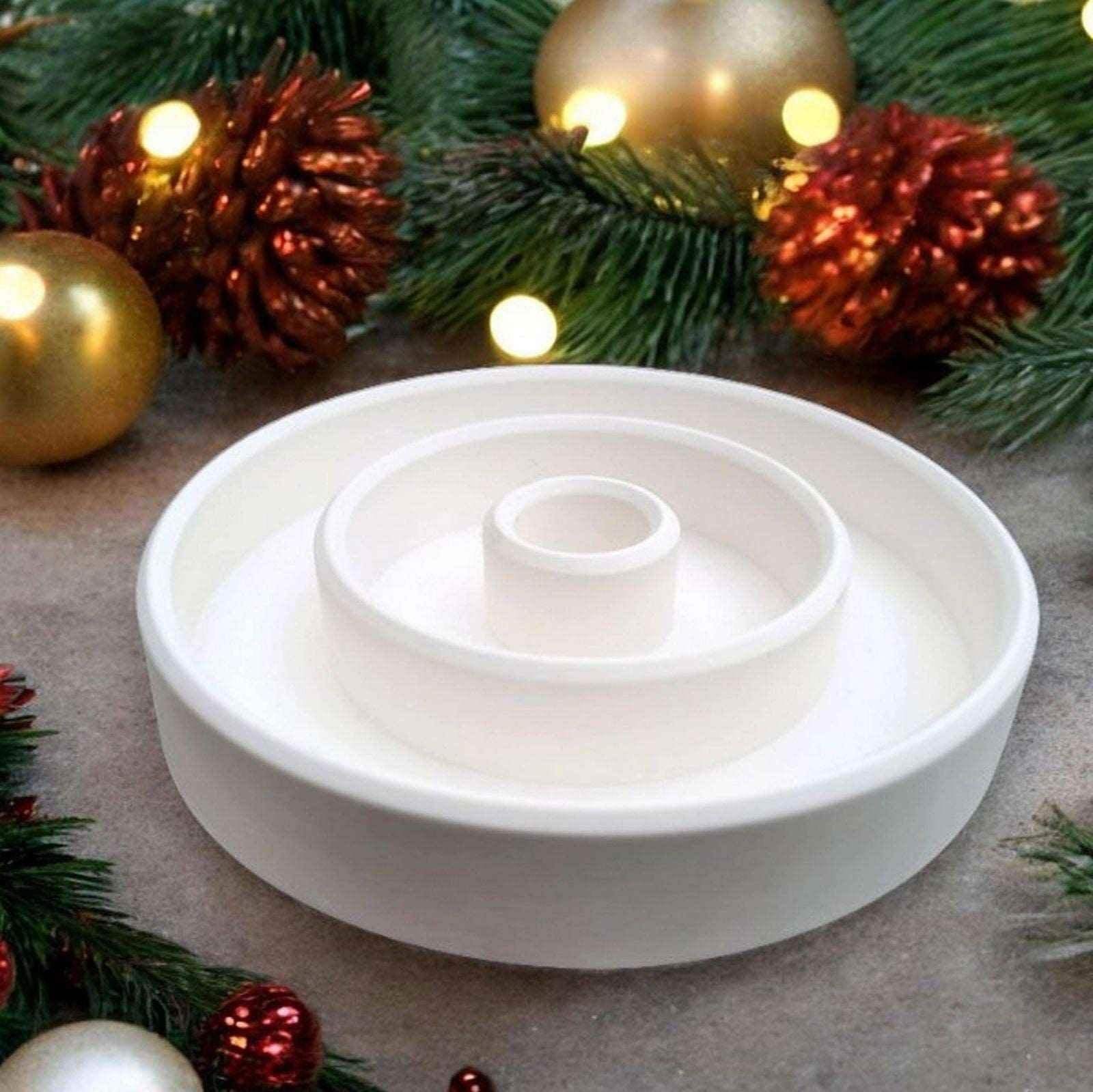 Set aus handgefertigten Aufsteckhäusern & Kerzenring – Exklusive Weihnachtsdeko - Garten-On.de