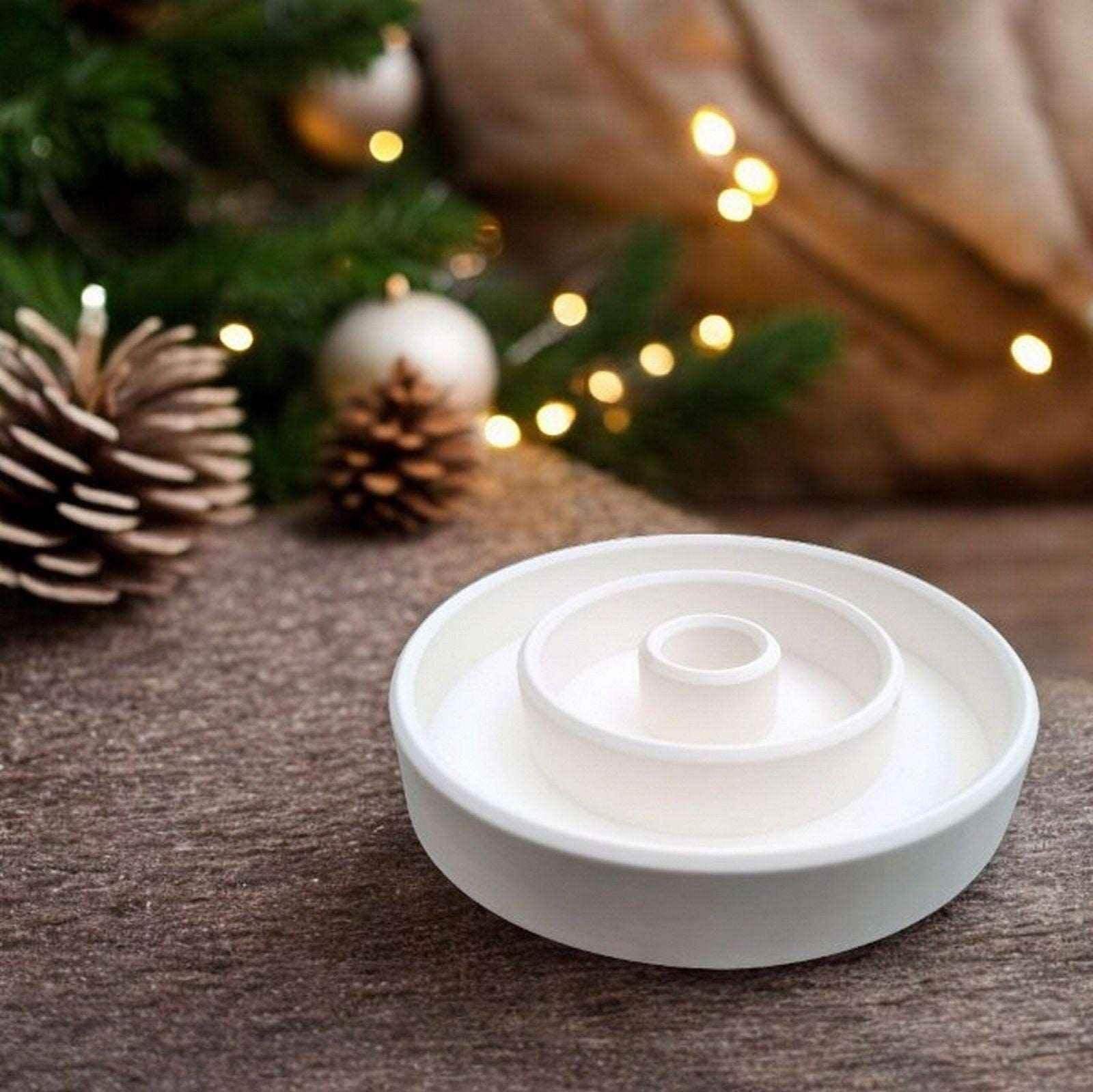 Set aus handgefertigten Aufsteckhäusern & Kerzenring – Exklusive Weihnachtsdeko - Garten-On.de