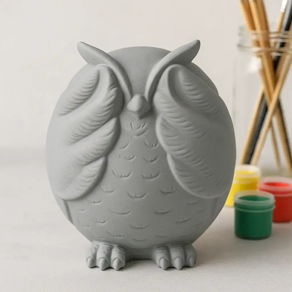 Eulenfigur „Nichts Böses sehen“ – Handgemachte Deko mit Symbolik - Garten-On.de