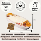 Handgemachte Betonduftkerze "Grey-Ship" Bio Sojawachs mit Vanilla Toffee Duft. Beton Deko Interior Design - Garten-On.de