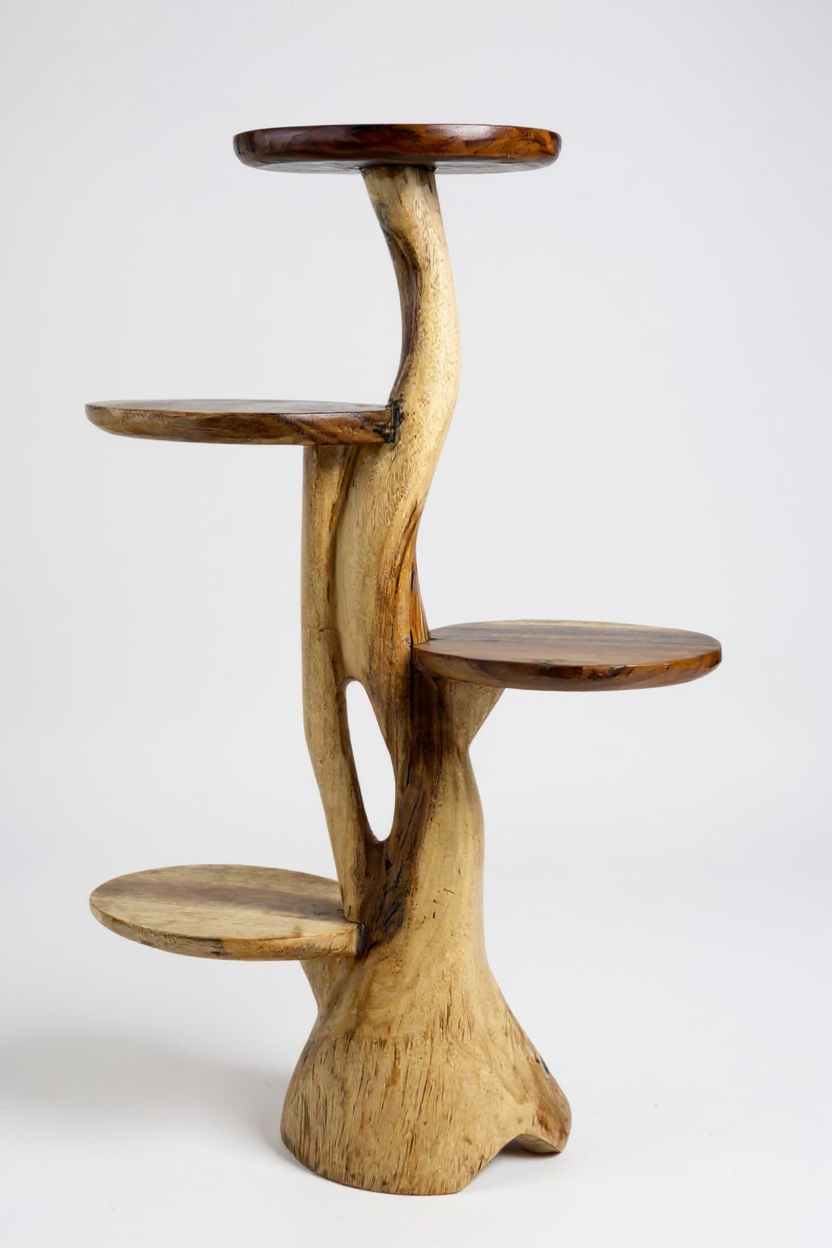 Teakholz-Regal – Natürliches Design mit einzigartiger Holzmaserung – Vielseitiges Wohnaccessoire für Pflanzen, Bücher & Deko – Verschiedene Größen - Garten-On.de